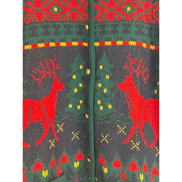 Vintage Christmas Reindeer Cardigan - Picture 7 of 7